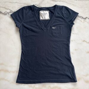 Abercrombie & Fitch Navy V-Neck Pocket Tee - Women's